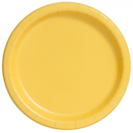 20 piattini in carta - giallo