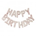 BANNER HAPPY BIRTHDAY GONFIABILE - CORIANDOLI ROSEGOLD