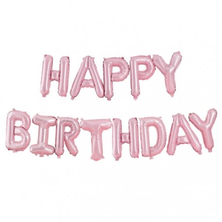 banner HAPPY BIRTHDAY rosa