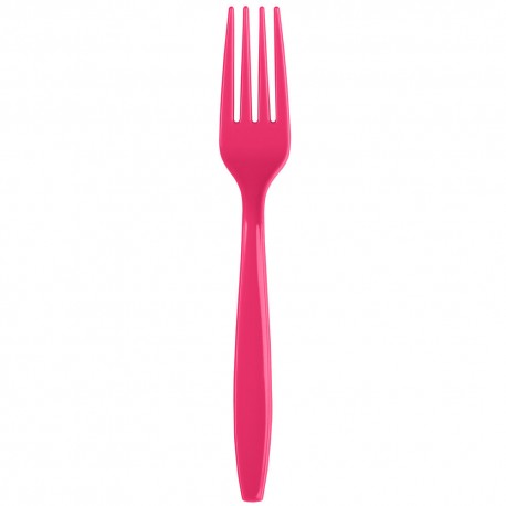 24 forchette plastica FUCSIA