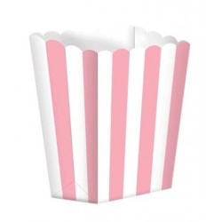 5 SCATOLINE POPCORN RIGHE ROSA