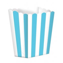 5 SCATOLINE POPCORN RIGHE AZZURRE