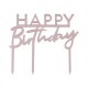 topper plexiglass HAPPY BIRTHAY Rosegold glitter