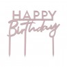 topper plexiglass HAPPY BIRTHAY Rosegold glitter