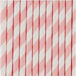 25 cannucce di carta a righe rosso/bianco
