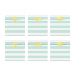 6 BUSTINE in carta RIGHE MENTA