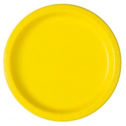 20 PIATTINI IN CARTA - NEON YELLOW/ GIALLO