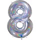 PALLONCINO NUMERO GIGANTE - ARGENTO GLITTER