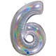 PALLONCINO NUMERO GIGANTE - ARGENTO GLITTER