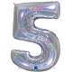 PALLONCINO NUMERO GIGANTE - ARGENTO GLITTER