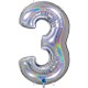 PALLONCINO NUMERO GIGANTE - ARGENTO GLITTER