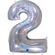 PALLONCINO NUMERO GIGANTE - ARGENTO GLITTER