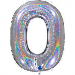 PALLONCINO NUMERO MEDIO - ARGENTO GLITTER