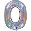 PALLONCINO NUMERO MEDIO - ARGENTO GLITTER