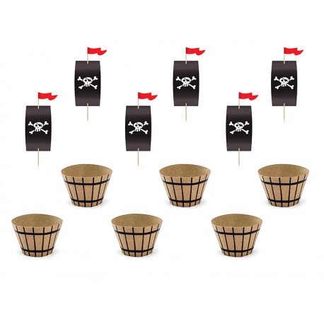 CUPCAKE KIP PIRATI 6 pezzi