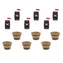 KIT 6 CUPCAKE TOPPER PIRATI