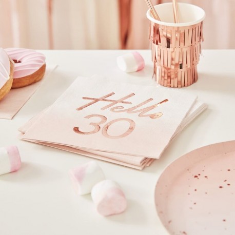 16 tovaglioli HELLO 18 Rosegold