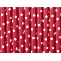 10 CANNUCCE CARTA ROSSE A POIS BIANCHI