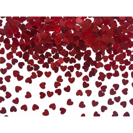 CORIANDOLI DA TAVOLA CUORE ROSSO 0,5 CM