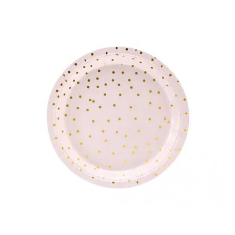 8 PIATTINI CIPRIA POIS ORO