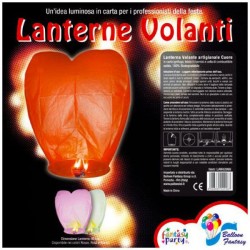 LANTERNE CINESI A FORMA DI CUORE ROSSO