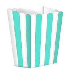 5 SCATOLINE POPCORN RIGHE TURCHESE