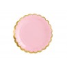 6 PIATTINI ROSA SMERLATI ORO