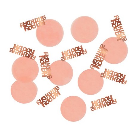 CORIANDOLI DA TAVOLO "HAPPY BIRTHDAY" ROSE GOLD