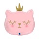 Palloncino GATTO ROSA CON CORONA