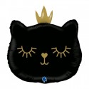 Palloncino GATTO NERO CON CORONA