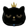 Palloncino GATTO NERO CON CORONA
