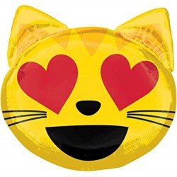 Palloncino EMOJI GATTO OCCHI A CUORE