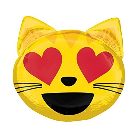 Palloncino EMOJI GATTO OCCHI A CUORE