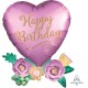Palloncino CUORE CON ROSA HAPPY BIRTHDAY