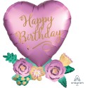 Palloncino CUORE CON ROSE HAPPY BIRTHDAY