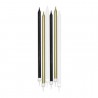 6 CANDELINE BIANCO/NERO/ORO