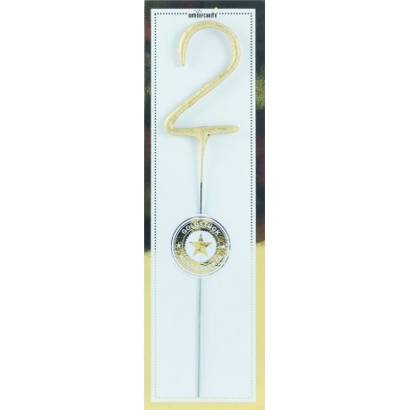 MINI CANDELA SCINTILLANTE GOLD "2"