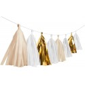 TASSEL GARLAND KRAFT/ORO/BIANCO