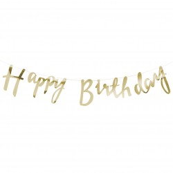 BANNER HAPPY BIRTHDAY CARTONCINO ORO