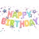 BANNER GONFIABILE HAPPY BIRTHDAY COLORI PASTELLO