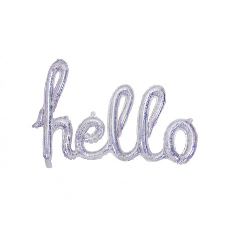 SCRITTA "HELLO" GONFIABILE ARGENTO GLITTER