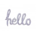 SCRITTA "HELLO" GONFIABILE ARGENTO GLITTER