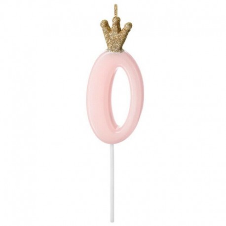 CANDELA 0 ROSA CON CORONA 