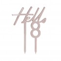 TOPPER "HELLO 18" PLEXIGLASS ROSE GOLD