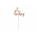 TOPPER "OH BABY" CARTONCINO ROSE GOLD