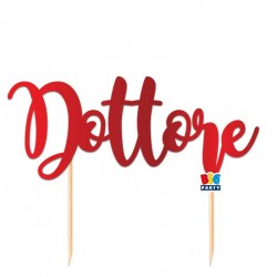 TOPPER "DOTTORE" CARTONCINO ROSSO
