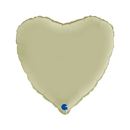 PALLONCINO CUORE - VERDE OLIVA SATIN