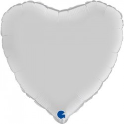PALLONCINO CUORE - BIANCO SATIN
