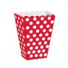 Scatoline porta popcorn rosse a pois bianchi