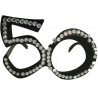 OCCHIALE 50 NERO CON STRASS ARGENTO